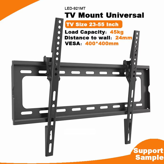 Low Profile Tilt Max VESA 400x400mm TV Wall Mount Tv Bracket for Most 23-55 Inch LED LCD OLED 4K Flat Curved TVs up to 99lbs