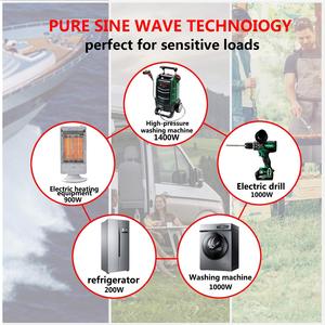 Convertitore <span class=keywords><strong>Inverter</strong></span> HOULI 12V 220V mit 2 EU Steckdose e <span class=keywords><strong>USB</strong></span> 3000W <span class=keywords><strong>Inverter</strong></span> a onda sinusoidale pura - Product Image 6