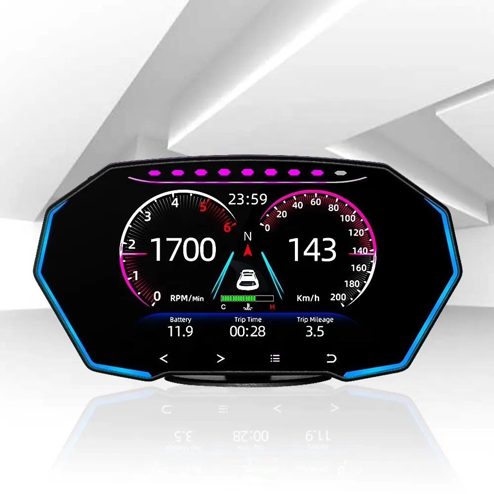 Beliebte Auto OBD2 Elektronik Touchscreen-Taste 5,5 Zoll Auto F11 Head-up-Display HUD Tachometer für alle Autos