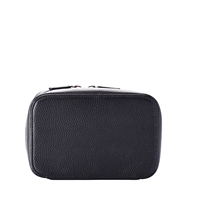 Sac de rangement portable YITING en PU noir avec fermeture éclair, poignée souple, coque rigide, organiseur de cosmétiques de voyage