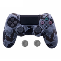 Housse de manette de jeu en silicone souple 2 capuchons de manette pour manette PS4