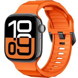 低刺激性スポーツシリーズオレンジ色のシリコーン時計ストラップ工場卸売快適 - Product Image 1