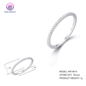 Кирин тонкие кольца оптом гипоаллергенный Циркон 925 стерлингового серебра кольцо - Product Image 3