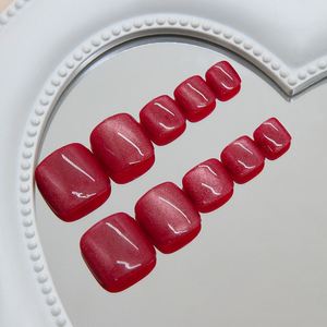 <span class=keywords><strong>Uñas</strong></span> postizas de presión con diseño ojo de gato, color uva sólida y ciruela congelada, estilo dulce y elegante para chica, con punta desmontable. - Product Image 3