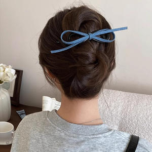 Accessoires pour cheveux de style français, design élégant et simple, nœud pour queue de cheval, pince banane - Product Image 3