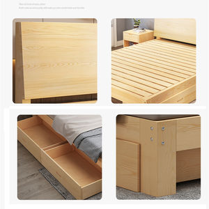 Zeitgenössische 1,8 m Doppelbett rahmen Moderne hölzerne Schlafzimmermöbel-Sets Massivholz gepolstert King Twin Keine Matratze enthalten - Product Image 5