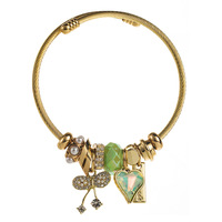 Bracelet pour femme Panjiadora, tendance mode polyvalente, en acier inoxydable, perles, amour, cerises, feuilles, cœur, diamant, cadeau