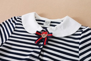 Robes d'été pour filles KUYEEBEAR 2022, robes à manches courtes plissées à rayures, robes pour petites filles de 6 à 14 ans, vente en gros - Product Image 4