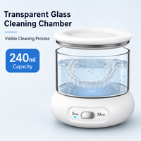 Nettoyeur à ultrasons 2026 pour appareils dentaires et gouttières, 240 ml, avec chambre en verre transparent, 24 W