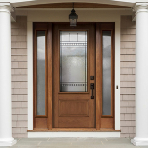 Biệt thự bên ngoài nhập cảnh Gỗ Tếch mô hình cửa chính không bằng nhau cửa ra vào và đôi bên Lites - Product Image 6