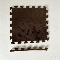 Tapis en peluche, tapis de sol emboîtables, fausse fourrure, dalles épaisses en forme de puzzle pour chambre à coucher, salon, antidérapant, doux