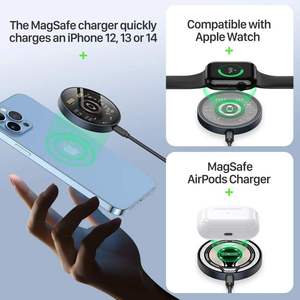 แท่นชาร์จไร้สายแบบแม่เหล็กสองด้าน โปร่งใส ปี 2024 กำลังไฟ 15W 3 in 1 สำหรับ Iwatch และ Airpods - Product Image 6