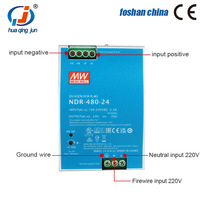 Alimentation à découpage Meanwell NDR-480-24 480W 20A Rail Din 24V pour système de contrôle industriel