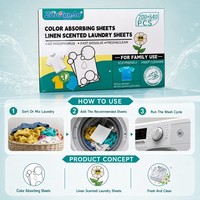Zourunan - Hojas de Lavandería Ecológicas Naturales con Aroma a Lino, Diseño Personalizado, 200+640 Unidades, Protección para Ropa Blanca, Atrapador de Color