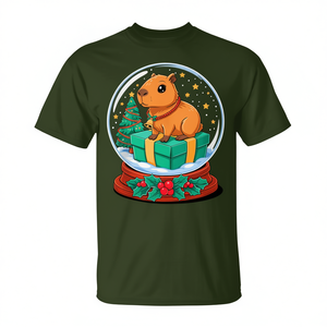 Christmas <b>Snow</b> <b>Globe</b> Capybara T-Shirt X-Mas Gift Design Holiday Wear - Product Image 2