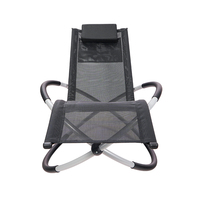 Fauteuil à bascule zéro gravité avec structure métallique pliable, durable, écologique, pour extérieur, avec appui-tête amovible