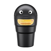 Poubelle de voiture portable en ABS, design mignon de dessin animé, avec couvercle rabattable, anti-odeur, anti-fuite, capacité de 1 à 3 L, forme ronde, design pliable