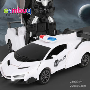 <span class=keywords><strong>Voiture</strong></span> télécommandée de transformation robot de <span class=keywords><strong>police</strong></span> blanche <span class=keywords><strong>jouet</strong></span> lumineux à l'échelle 1/16 - Product Image 3