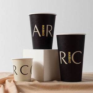 Gobelet en papier pour café jetable compostable écologique imprimé personnalisé avec couvercle 8oz 12 oz gobelet en papier ondulé double paroi pour café - Product Image 3