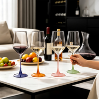 Verre à vin à long pied de 500 ml, design élégant, style minimaliste moderne, luxe léger, couleur personnalisée avec logo
