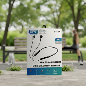 Auricolari sportivi wireless Soyt ST-20, auricolari stereo Bluetooth con microfono, design a fascia da collo di alta qualità per il fitness - Product Image 3