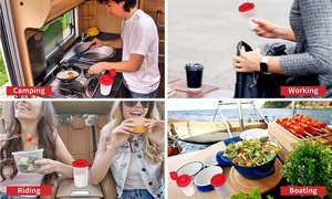 Salière et poivrière de Camping pique-nique en plein air cuisine voyage ensemble d'épices avec couvercles rouges distributeur de pot à épices hermétique - Product Image 4