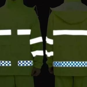 Chubasquero reflectante de seguridad impermeable, chaqueta larga para lluvia, chaleco de seguridad, duradero, resistente al desgaste, impermeable para trabajo, con logotipo personalizado, clase ANSI - Product Image 6