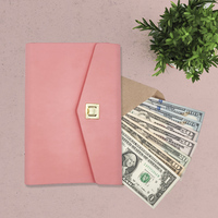 120 pcs — classeur d'argent en cuir Pu, 6 bagues, feuilles amples, A5 A6, bineur d'argent avec enveloppe d'argent