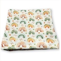 Nouvelle arrivée, couverture en coton mousseline arc-en-ciel céleste tricotée, couverture pour bébé, literie pour chambre d'enfant, cadeau de naissance, quatre saisons, écologique