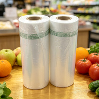 Rouleau de film plastique d'emballage personnalisé en Chine, rouleau de sacs en plastique transparent pour fruits, sacs en plastique transparent pour légumes - Prix