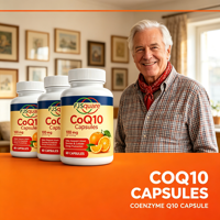 Exportation transfrontalière, capsules de supplément CoQ10 100 mg, flacon de 60 pièces, capsules orales de coenzyme Q10 pur, vente directe