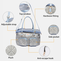 Sac à dos de luxe portable pour animaux de compagnie en PU, sacs de voyage respirants en maille, sacs de transport pour chiots et chats, sacs à bandoulière pour chiens pour les sorties en extérieur