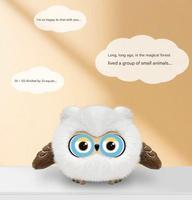 Robot interactif intelligent IA personnalisé en peluche de coton PP, avec fonction de dialogue vocal, hibou Gugu à double yeux et émotions, connecté Wi-Fi, pour le confort