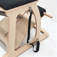 Chaise Wunda EXO en bois d'érable avec cadre creux et bandes de résistance – Équipement de Pilates multifonctionnel pour studio et domicile