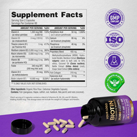 Capsules de supplément de biotine OEM/ODM Acide hyaluronique et collagène Multivitamines Capsules de vitamines pour les cheveux, les ongles et la peau