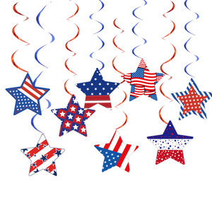 Usa Star Spiral Pendant Party Decorations For Independence Day <b>Paper</b> Props Disposable - Product Image 1
