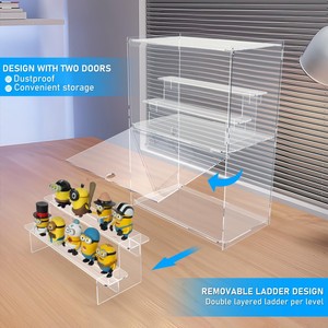 2 Tier Acrylic hiển thị trường hợp cho sưu tầm rõ ràng Acrylic hiển thị hộp cửa lắp ráp Countertop Acrylic Hộp cho hành động - Product Image 3
