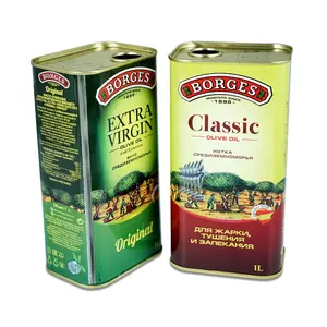 Vente en gros de boîtes d'huile d'olive avec logo personnalisé de 250ml 500ml 1L 3L 5L Boîtes d'huile comestible boîtes de conserve à impression couleur