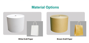 Sacs en papier kraft personnalisés avec logo imprimé, recyclables, avec poignées, pour le shopping, les cadeaux, les plats à emporter et l'emballage alimentaire - Product Image 5