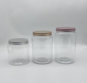 Venta al por mayor transparente PET contenedores de almacenamiento de alimentos 250g/500gr/16oz/12oz mantequilla de maní tarros de plástico tapas con etiquetas personalizadas para aperitivos - Product Image 3