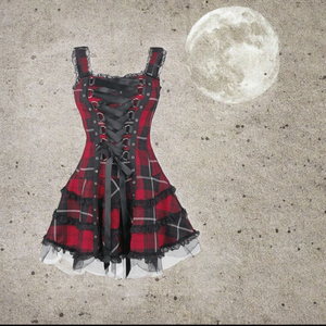 فستان Ecowalson القوطي الجديد بدون أكمام برباط متقاطع بخصر نحيف قصير للنساء لـ هالوين ورأس السنة، زي تنكري للأطفال لفيلم أو مسلسل تلفزيوني - Product Image 3