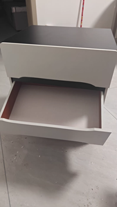 เฟอร์นิเจอร์ไม้สมัยใหม่ โต๊ะข้างเตียงสีขาวดำ ตู้ข้างเตียง - Product Image 6