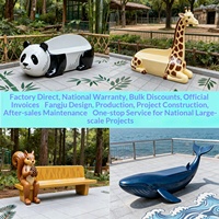 Chaise de loisirs créative en fibre de verre en forme de panda de dessin animé, pour extérieur, parcs, centres commerciaux, aménagement paysager, mobilier commercial