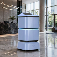 Robot de livraison hôtelier avec liaison par ascenseur, navigation autonome, recharge automatique, robot de service commercial pour hall d'hôtel et restaurant