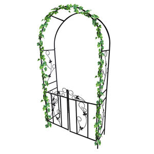 Móveis de jardim com estrutura de aço verde, portas de entrada dianteiras em arco de aço, ferro forjado, villa, portão duplo - Product Image 1