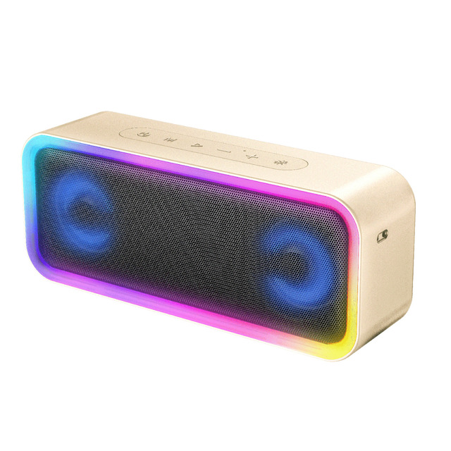 20W Mini Loudspeaker Speaker Music Boombox Hiking Camping  Durable Wireless Speakers With Audio Atmosphere Light Subwoofers
