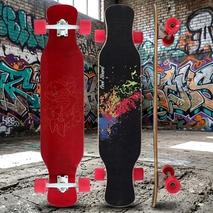 JIESEN Planche à roulettes en bois d'érable de 44 46 pouces de long Planche de danse Planche à roulettes Planche à roulettes Graphique personnalisée Planche à roulettes <span class=keywords><strong>Longboard</strong></span> - Product Image 2