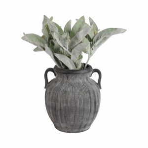 Vaso a forma di brocca con manico testurizzato, superficie a coste, in ceramica, accessorio decorativo per soggiorno, stile scultoreo moderno per l'arredamento della casa. - Product Image 2