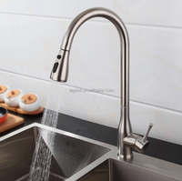 Robinet de cuisine monocommande extractible moderne, finition chromée, en acier inoxydable 304 de qualité alimentaire, monotrou
