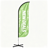 Mât de drapeau en fibre de verre en forme de larme avec graphique imprimé remplaçable pour la publicité extérieure